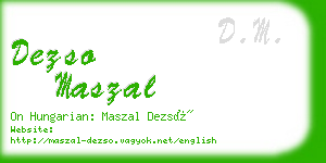 dezso maszal business card